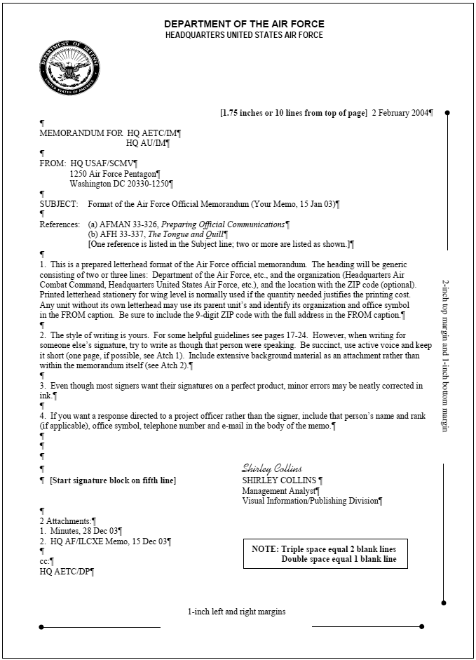 Official Memorandum Template from www.airforcewriter.com