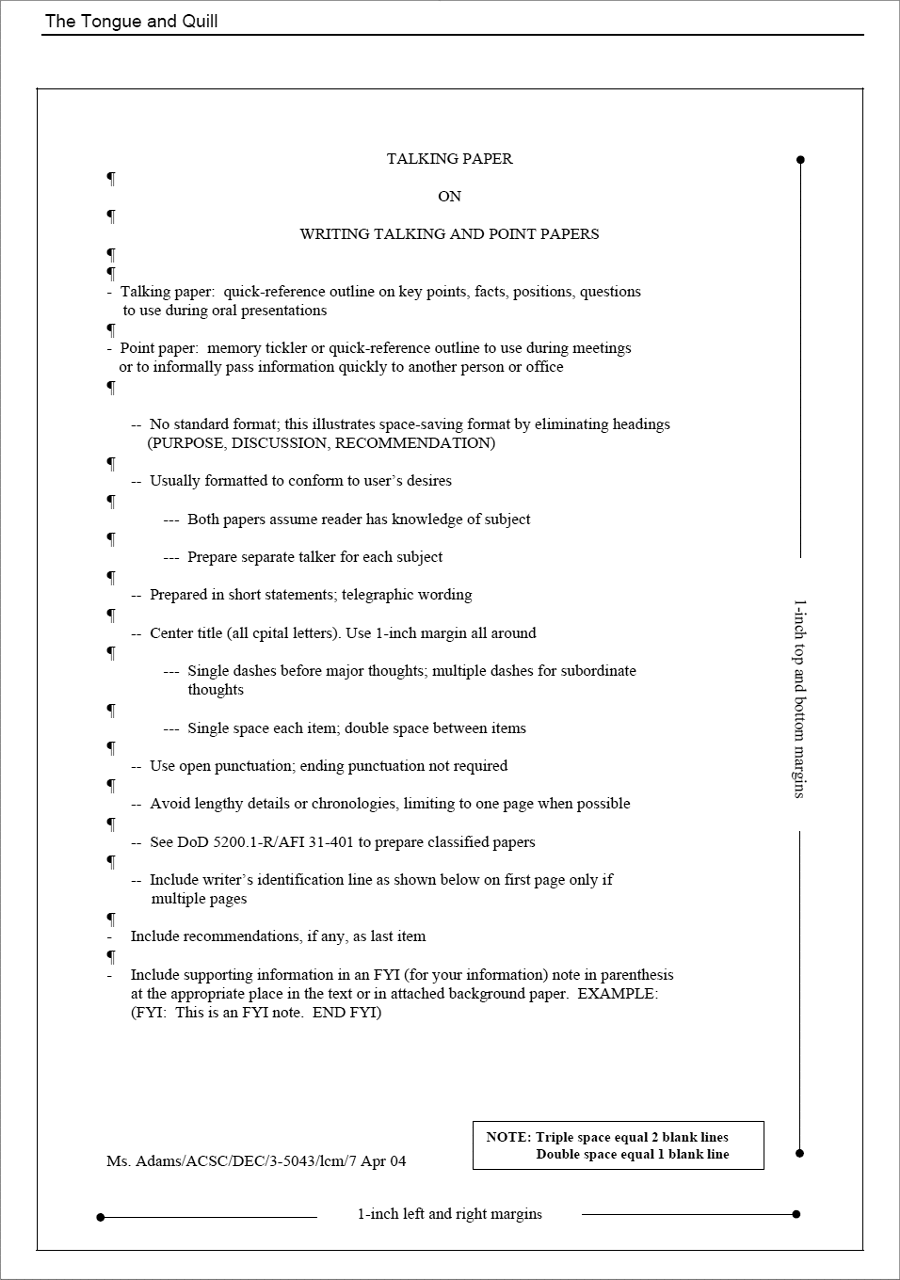 Issue Paper Template from www.airforcewriter.com