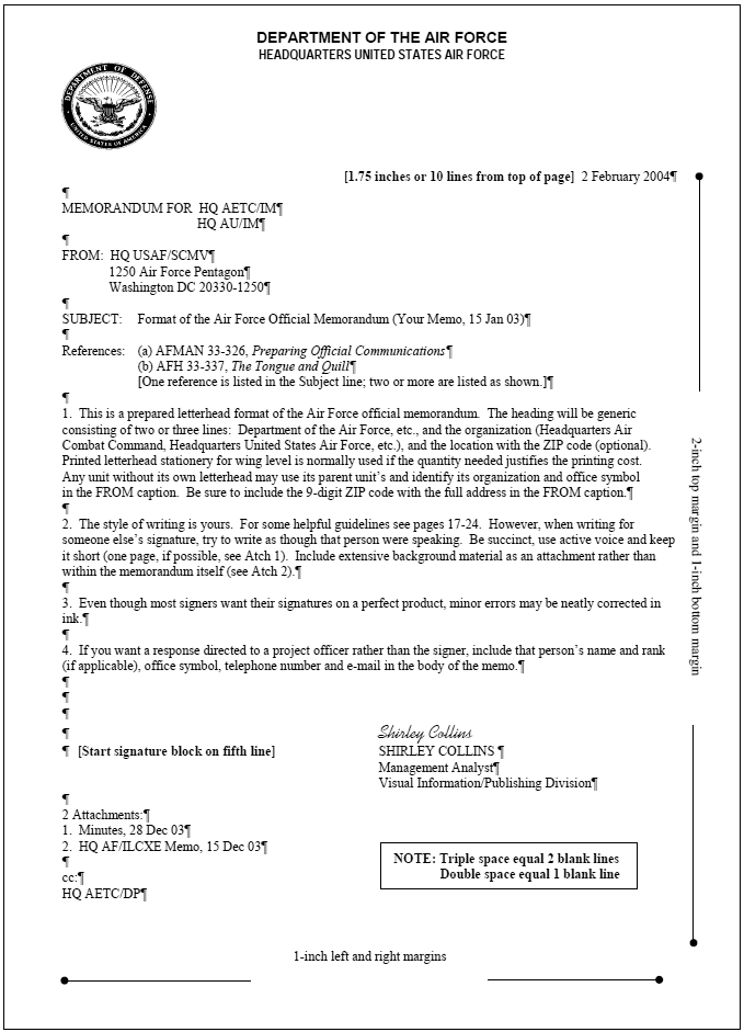 Department Of The Air Force Letterhead Template SampleTemplatess